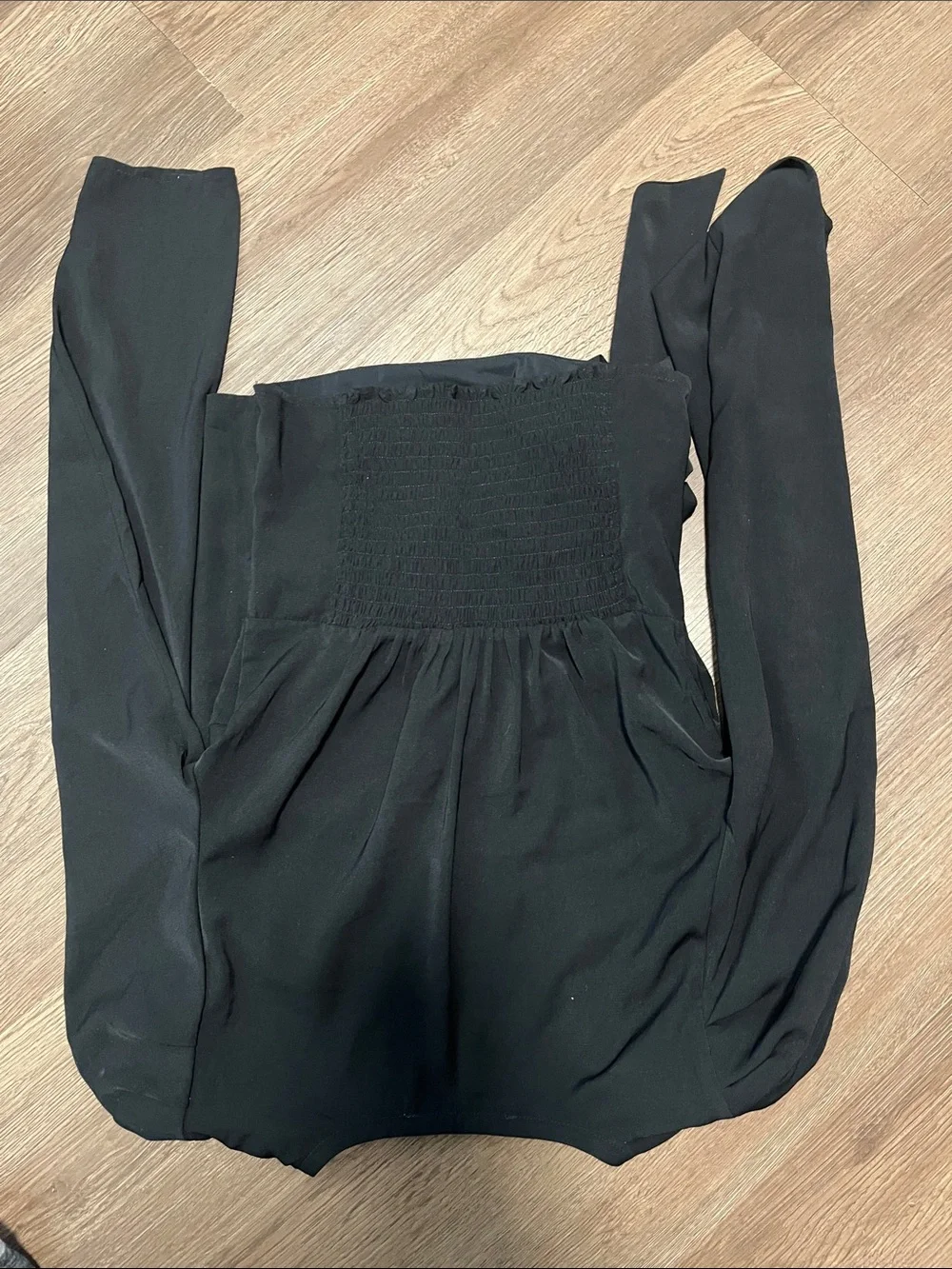 Abercrombie & Fitch Black Wrap Blouse with Side Knot